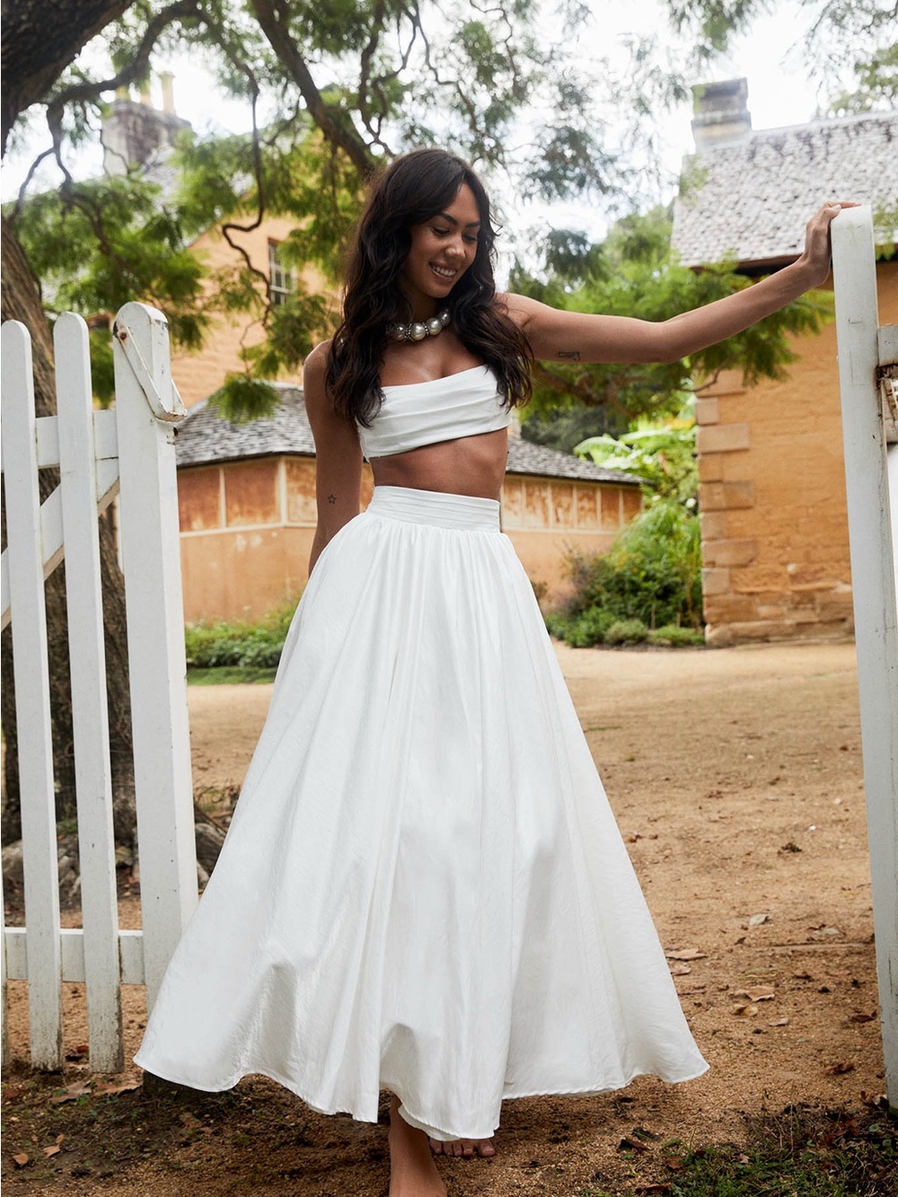 Selfie Leslie White Maxi Skirt Size M
